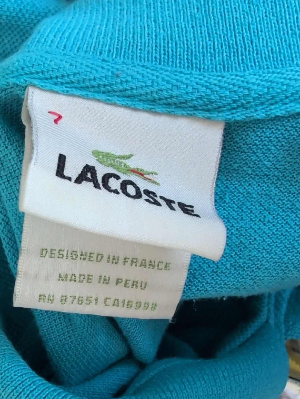 Lacoste Mens Blue Short Sleeve Polo Shirt Size 7 Or XXL - Picture 5 of 7